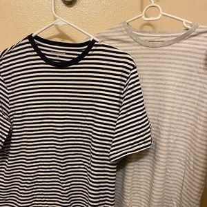 2-Pack Amazon Essentials Boys Slim/Large Striped Shirts in Navy & Grey